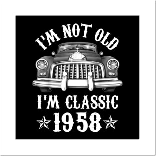 64 Year Old Vintage 1958 Classic Car 64th Birthday Gifts Posters and Art